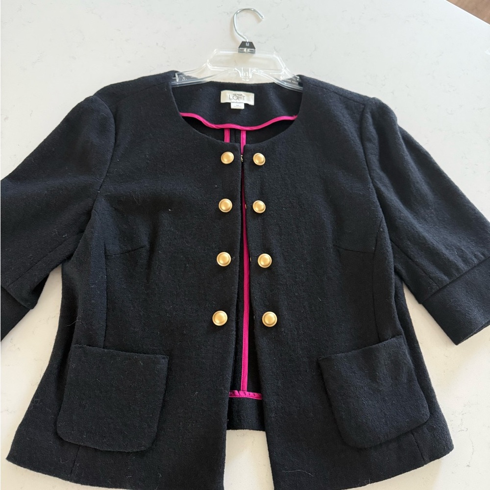 LOFT Black Jacket with Gold Accents